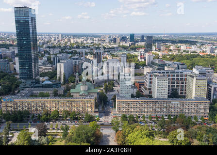 Warsaw is a modern town which was completely rebuilt after World War II. Here in particular a glimpse of its residential architecture Stock Photo