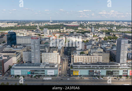 Warsaw is a modern town which was completely rebuilt after World War II. Here in particular a glimpse of its residential architecture Stock Photo