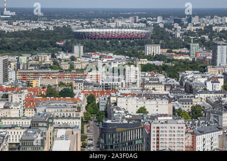 Warsaw is a modern town which was completely rebuilt after World War II. Here in particular a glimpse of its residential architecture Stock Photo