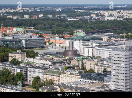 Warsaw is a modern town which was completely rebuilt after World War II. Here in particular a glimpse of its residential architecture Stock Photo