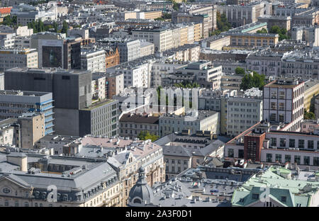 Warsaw is a modern town which was completely rebuilt after World War II. Here in particular a glimpse of its residential architecture Stock Photo