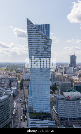 Warsaw is a modern town which was completely rebuilt after World War II, and nowadays is possible to see some modern buildings and skyscrapers Stock Photo