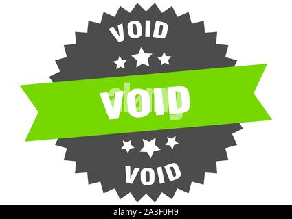 void sign. void green-black circular band label Stock Vector