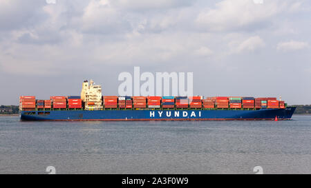 Container ship or cargo ship out of Southampton Stock Photo