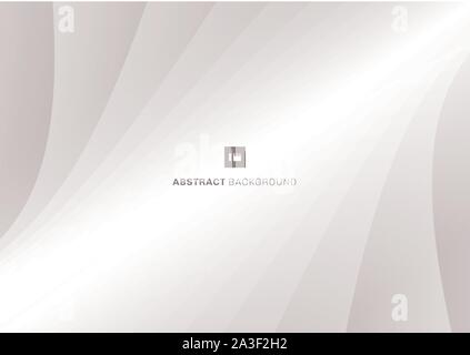 Abstract stripe pattern horizontal curve lines white and gray background and texture with space for text. Vector illustration Stock Vector