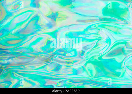 Blurred pastel neon blue mint pink holographic bokeh background texture ...