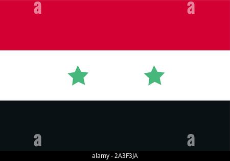 National flag of Syria with correct proportions and color scheme Stock Vector