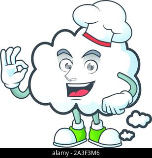 Chef cloud bubble with cartoon character style Stock Vector