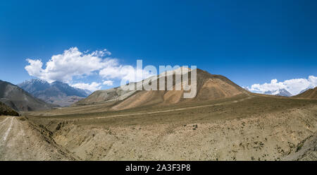 Panoramic landscape in Upper Mustang, Nepal Stock Photo