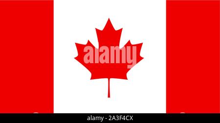 Canada flag, official colors and proportion correctly. National Canada flag. Stock Vector