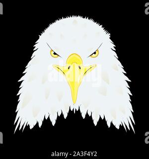 Cartoon stylized bald eagle head decorative design illustration. Stock Vector