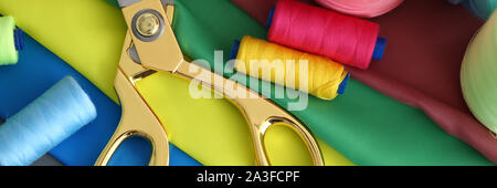 Table of hardworking tailor Stock Photo