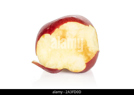 One whole bitten red apple jonagold isolated on white background Stock Photo