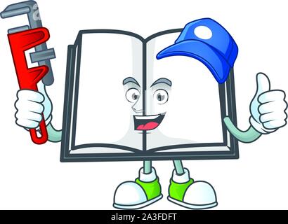 Plumber open book on a white background Stock Vector