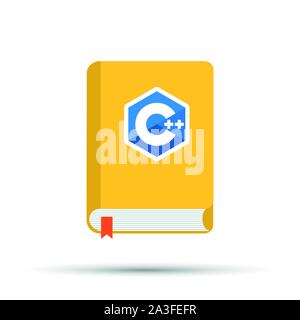 Icon of books about programming. A book on the C programming language. Vector stock illustration. Stock Vector