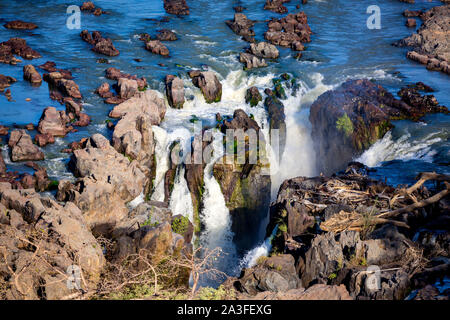 Aerial view of Epupa falls, Kaokoland, Namibia, Africa Stock Photo