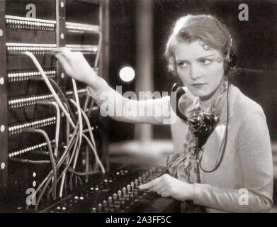 SWITCHBOARD OPERATOR about 1925 Stock Photo