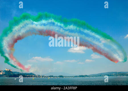 Italy, Maggiore lake, Frecce tricolori Stock Photo