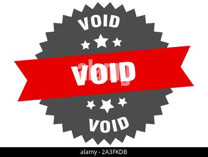 void sign. void red-black circular band label Stock Vector