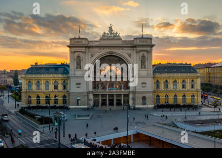 Eastern railway station in Budapest. One of the big junctions of Budapest. International and domestic trains does arrival and departure from here. Stock Photo