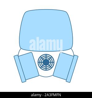 Fire Mask Icon. Thin Line With Blue Fill Design. Vector Illustration. Stock Vector