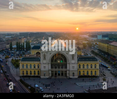 Eastern railway station in Budapest. One of the big junctions of Budapest. International and domestic trains does arrival and departure from here. Stock Photo