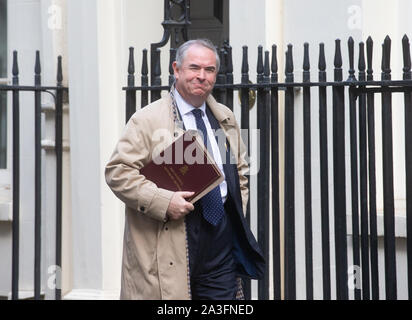 London, UK. 8th Oct 2019. Geoffrey Cox, Attorney General, arrives at the Cabinet meeting. Credit: Tommy London/Alamy Live News Stock Photo