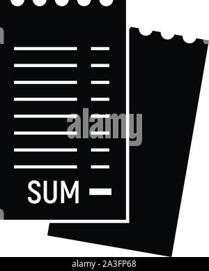 Paper receipt icon, simple style Stock Vector