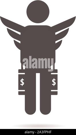 simple black business angel like investor icon Stock Vector