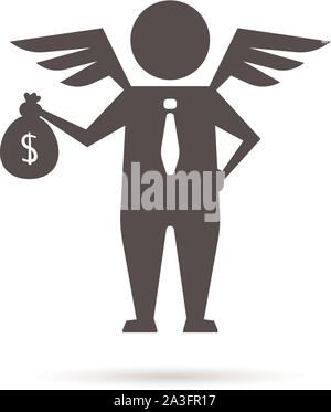 angel investor icon isolated on white Stock Vector