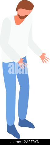 Bearded man icon, isometric style Stock Vector