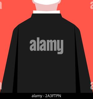 flat style priest silhouette back view Stock Vector