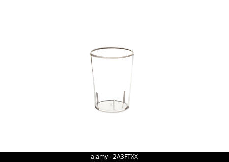 Transparent plastic glass on a white background Stock Photo
