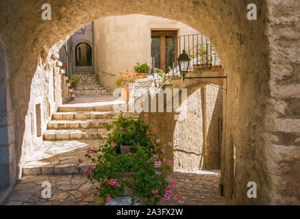 Arch in the medieval village of Postignano in Umbria Stock Photo