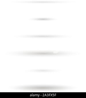 set of realistic oval shadow isolated on white background Stock Vector