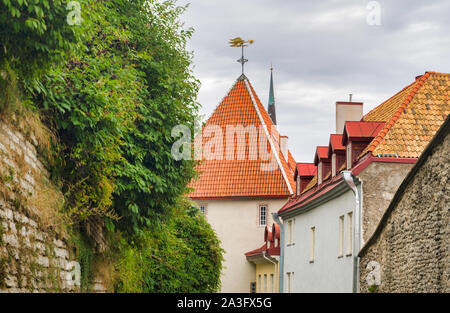 Narrow old streets in old Tallinn, Estonia. Stock Photo