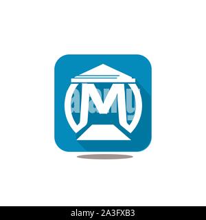Home with M letter logo template Stock Vector