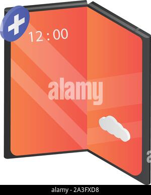 Red flexible phone icon, isometric style Stock Vector
