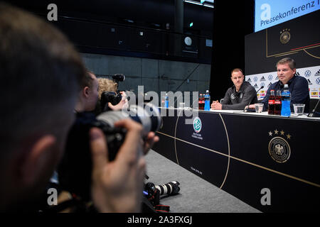Goalkeeper Marc-Andre ter Stegen (Germany) and Jens Grittner (DFB press officer) at the PK., GES / Football / Press conference of the German national team in Dortmund, October 8, 2014 Football / Soccer: Press conference of the German national team, Dortmund, October 8, 2019 | usage worldwide Stock Photo