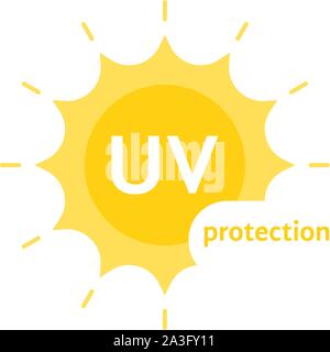 yellow uv protection logo on white Stock Vector