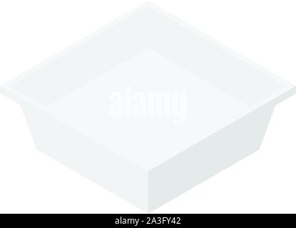 Plastic food box icon, isometric style Stock Vector