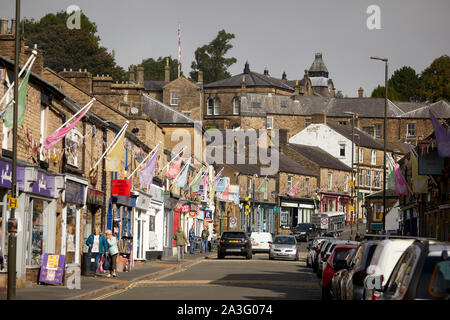 New Mills in Derbyshire formerly part of Stockport Market street independent shopping area Stock Photo