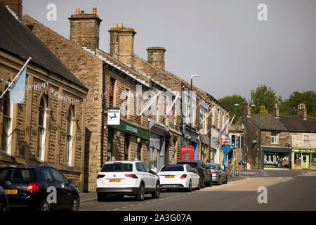 New Mills in Derbyshire formerly part of Stockport Market street independent shopping area Stock Photo