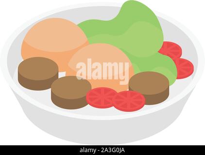 Shelter food plate icon, isometric style Stock Vector