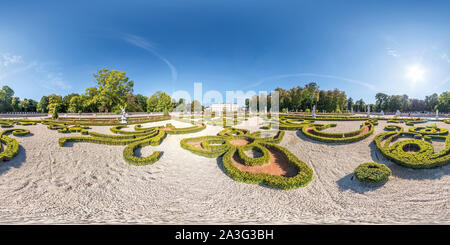 360 degree panoramic view of full seamless spherical hdri panorama 360 degrees angle view of city park near courtyard restored medieval castle with sculptures  equirectangular pro