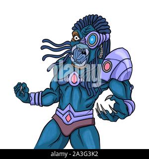 alien creature mascot character illustration Stock Photo