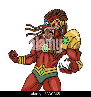 alien creature mascot character illustration Stock Photo