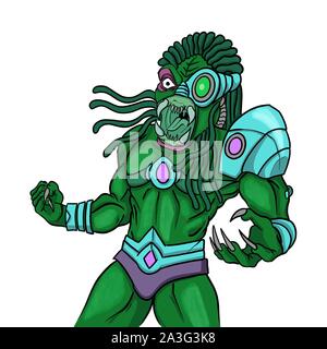 alien creature mascot character illustration Stock Photo