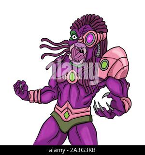 alien creature mascot character illustration Stock Photo