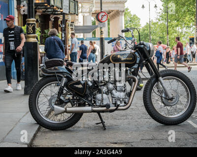 Royal Enfield motorbike, London Stock Photo